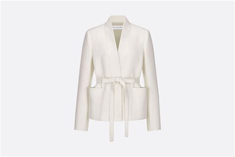 palto jacket dior|Belted Palto Jacket Ivory Wool and Silk .